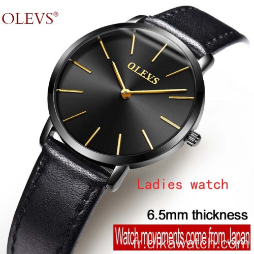 OLEVS luxe hommes en cuir montre à Quartz Ultra mince calendrier minimaliste décontracté affaires mince montres homme 2021 vente chaude Reloj